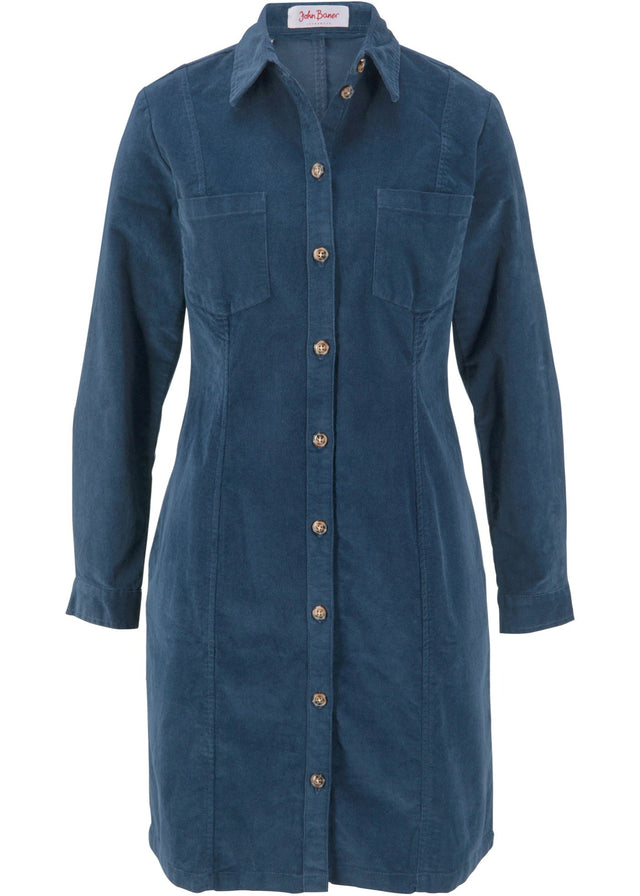 Srajčna obleka iz stretch žameta