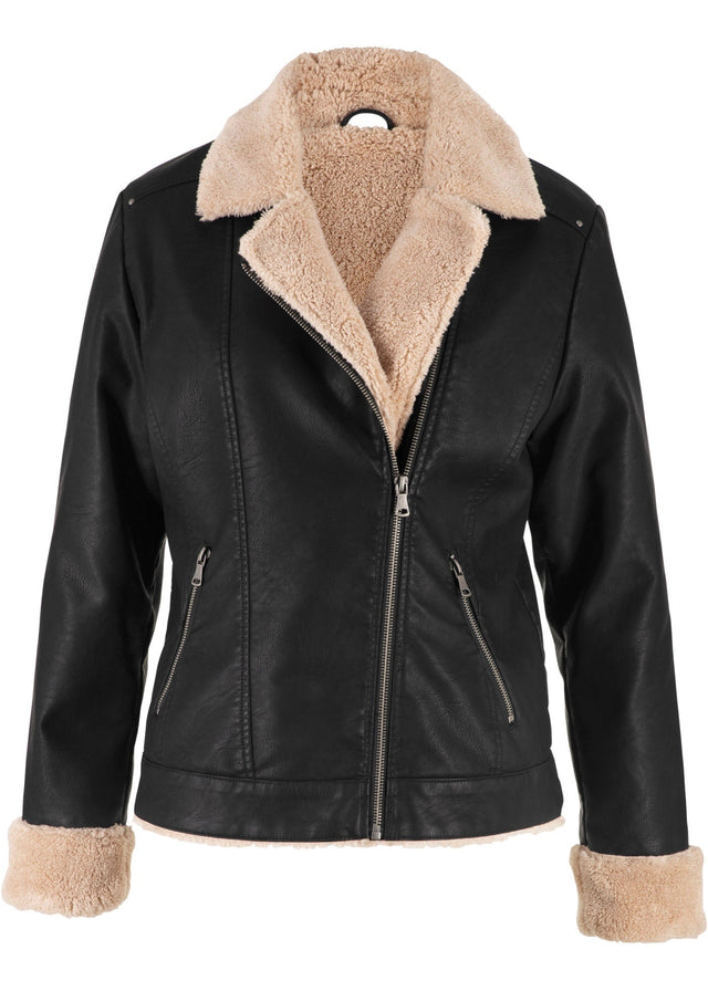 Jakna iz umetnega usnja s podlogo