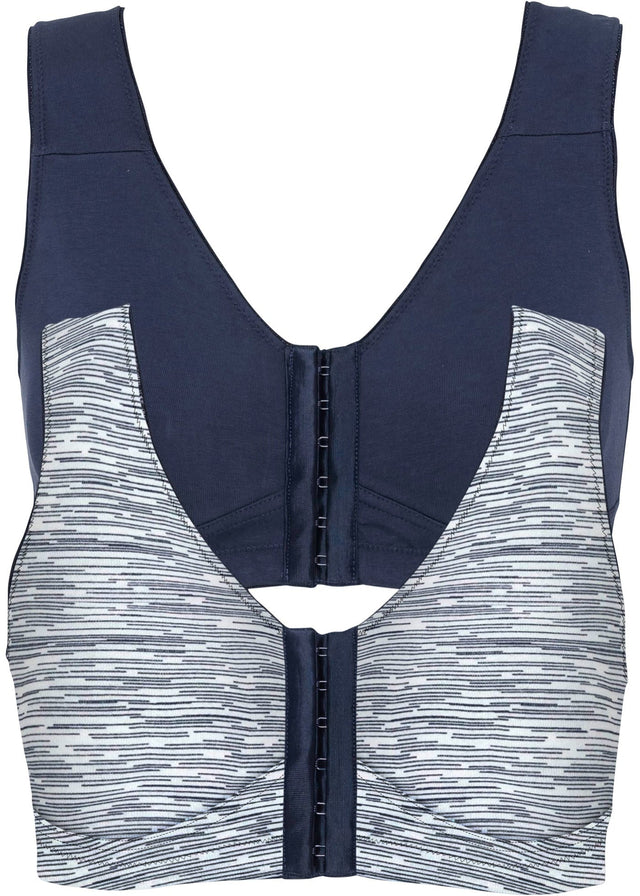 Nedrček z zapenjanjem spredaj brez kosti z ekološkim bombažem (2 kosa)