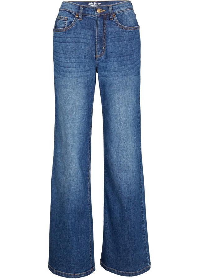 Kavbojke s širokimi hlačnicami, visokim pasom in ekološkim bombažem