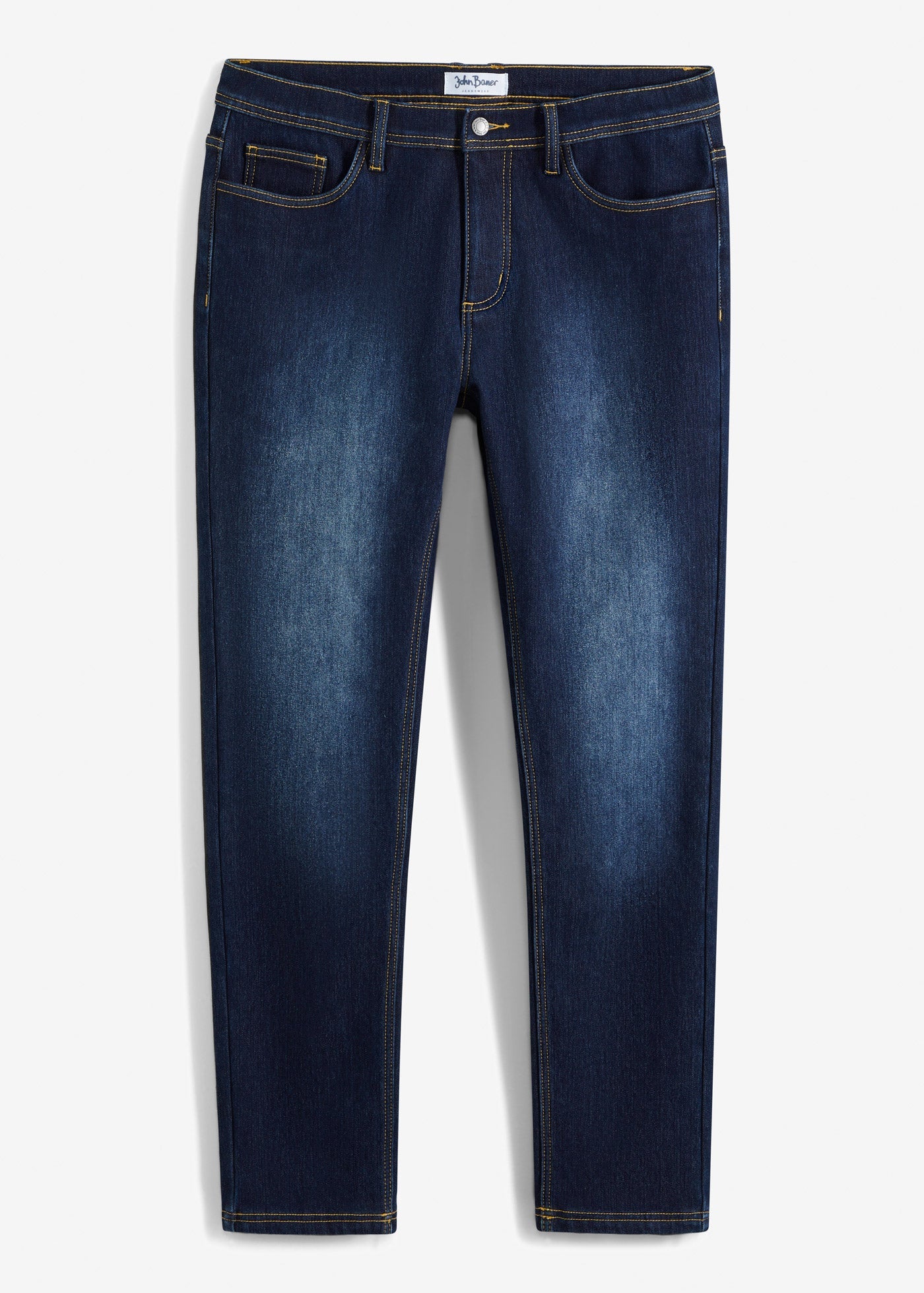 Zimske klasične stretch kavbojke s toplo notranjostjo v ravnem kroju