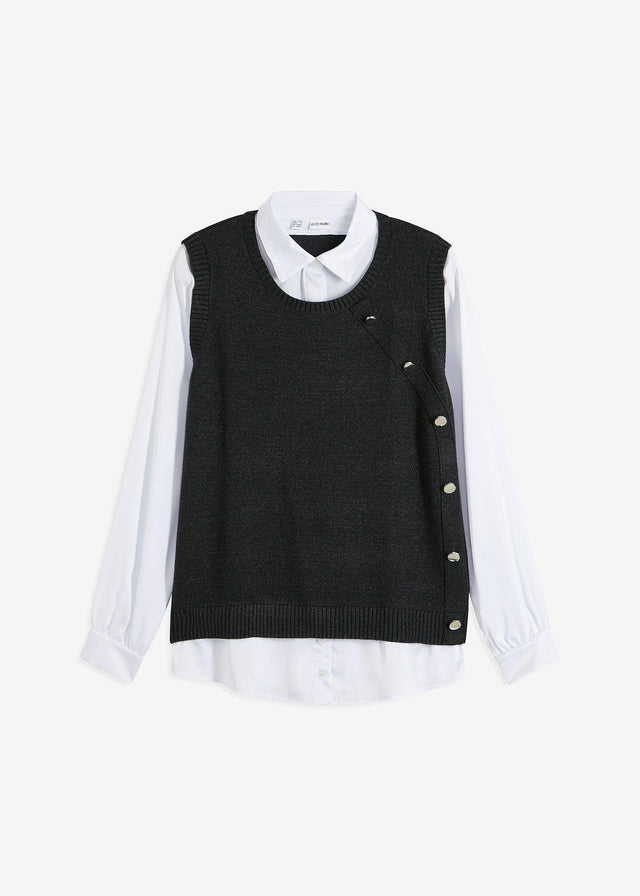 Pulover z bluznim všitkom