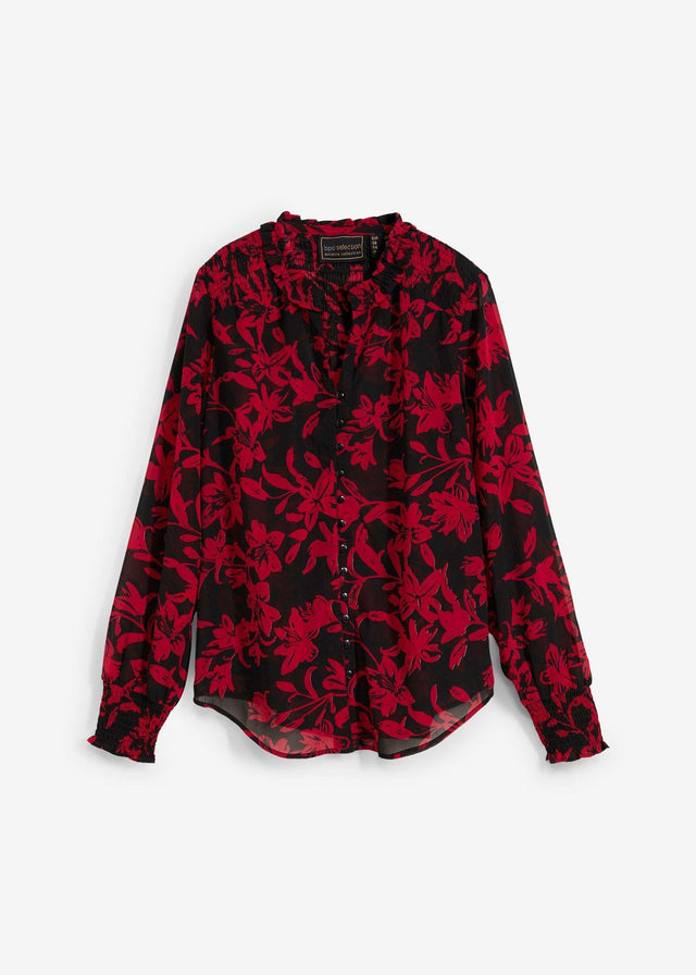 Bluza iz šifona z gostimi naborki