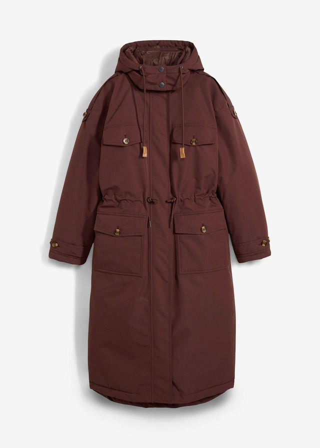 Zimski plašč v dvoplastnem videzu