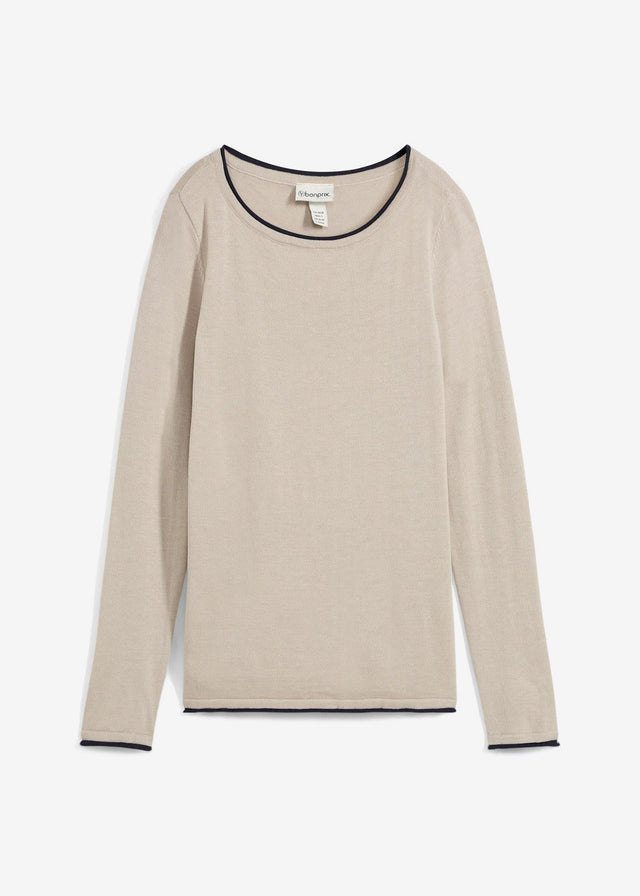 Fino pleten pulover z deležem bombaža