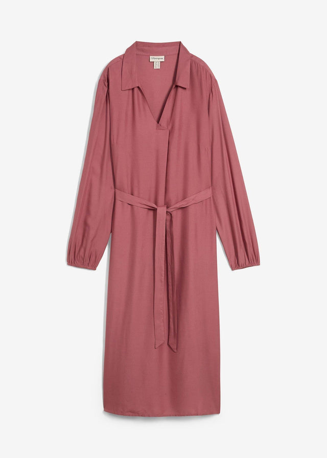 Midi obleka iz padajoče viskoze