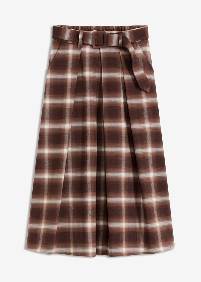 Karirasto krilo z gubami in pas