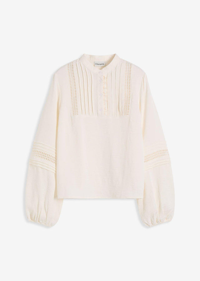 Ohlapna bluza z okraskom