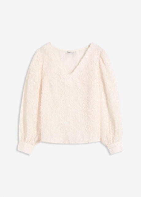 Bluza s cvetličnim strukturiranim vzorcem