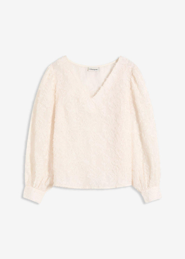 Bluza s cvetličnim strukturiranim vzorcem