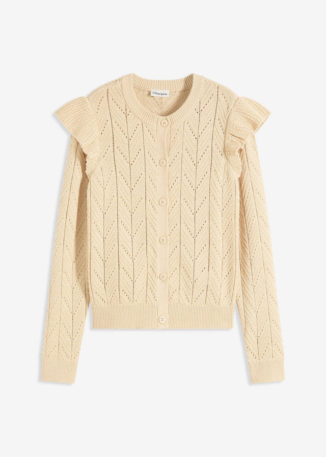 Ažurna pletena jopa z bombažem