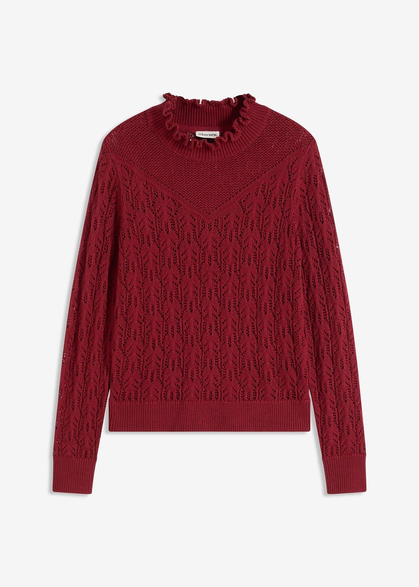 Ažurni pulover z bombažem