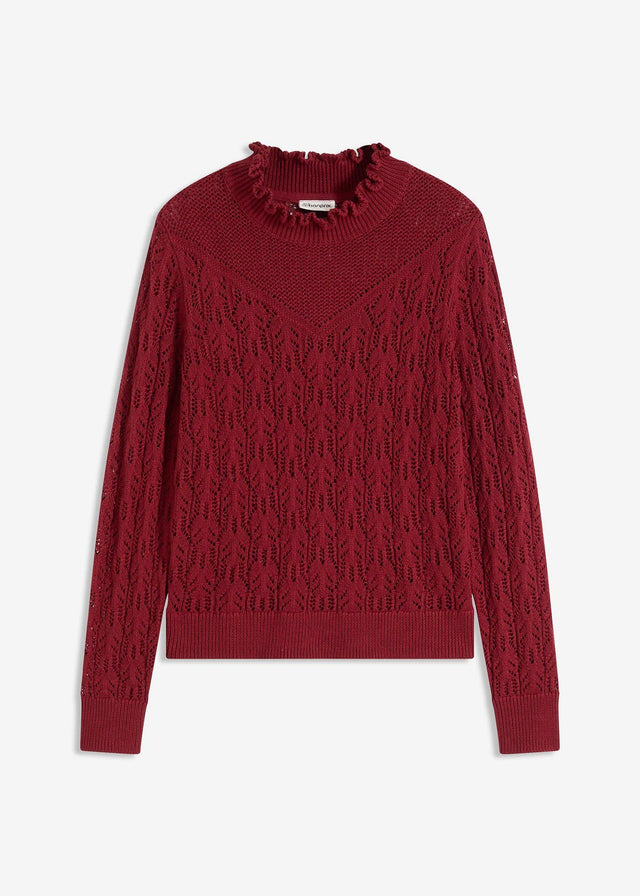 Ažurni pulover z bombažem