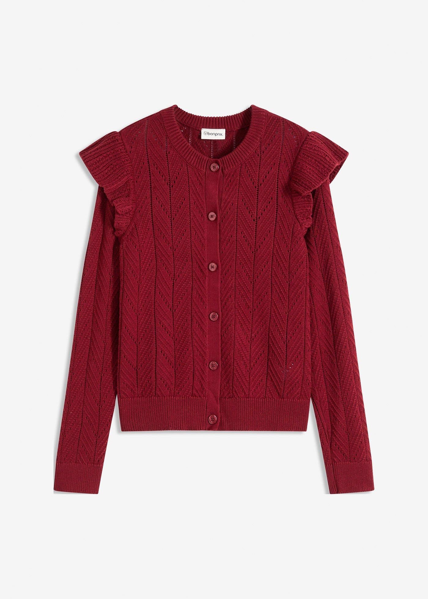 Ažurna pletena jopa z bombažem