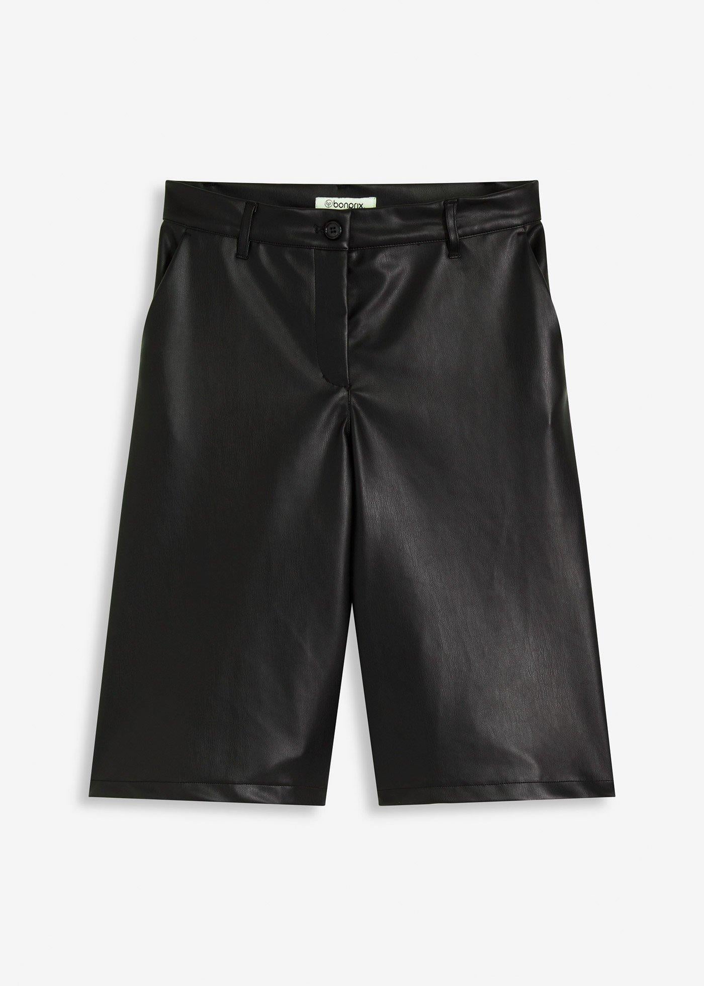 Bermuda hlače iz umetnega usnja