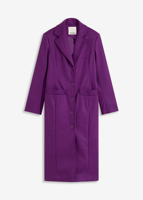 Dolg plašč v volnenem videzu