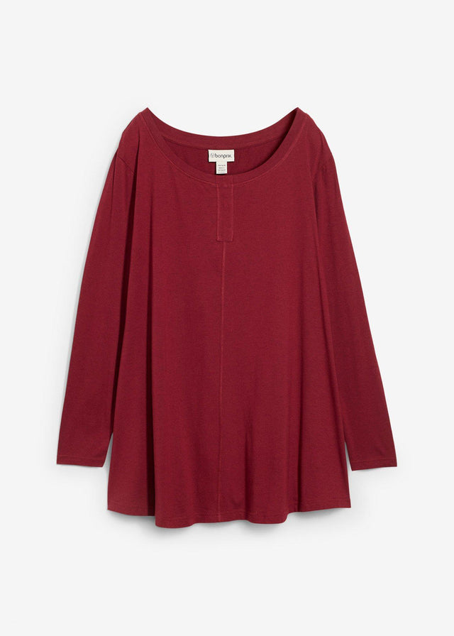 Majica z dolgimi rokavi iz bombažno viskozne mešanice