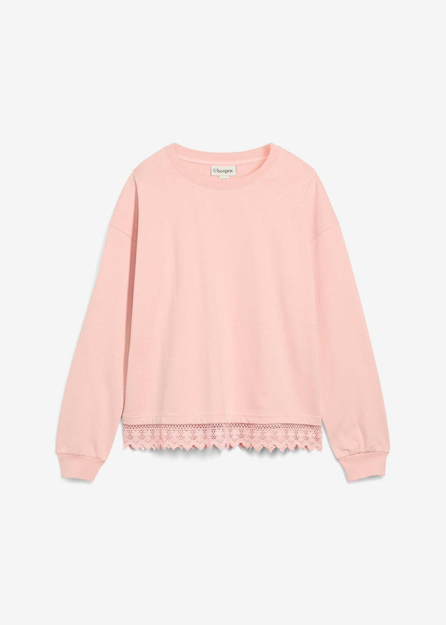 Majica iz trikoja z našitkom iz čipke