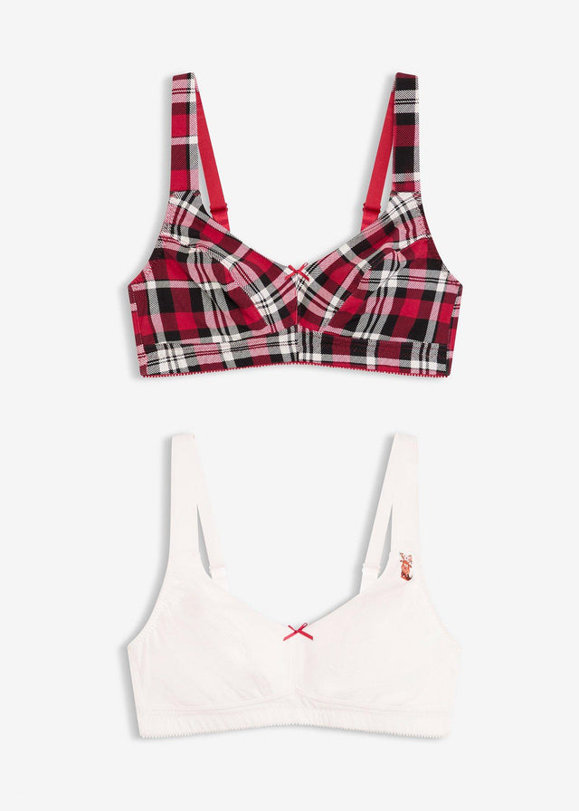 Nedrček brez kosti z ekološkim bombažem (2 kosa)