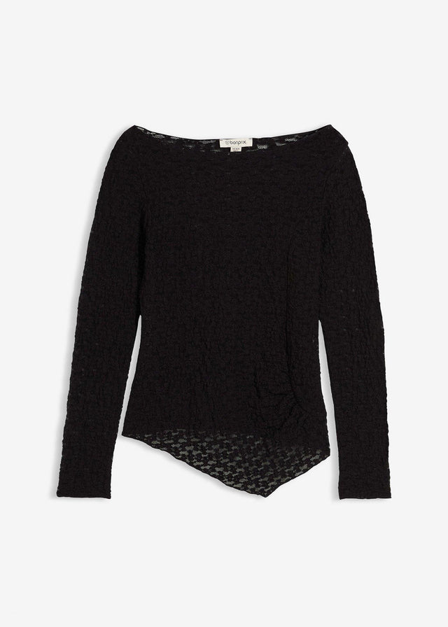 Majica z dolgimi rokavi iz čipke