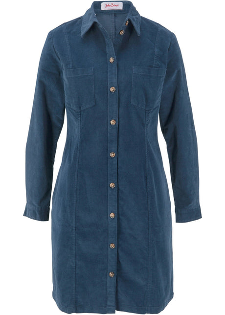 Srajčna obleka iz stretch žameta