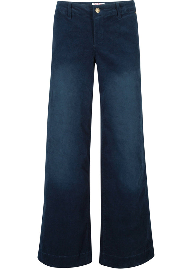 Stretch hlače iz žameta v širokem kroju