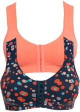 Nedrček z zapenjanjem spredaj brez kosti z ekološkim bombažem (2 kosa)