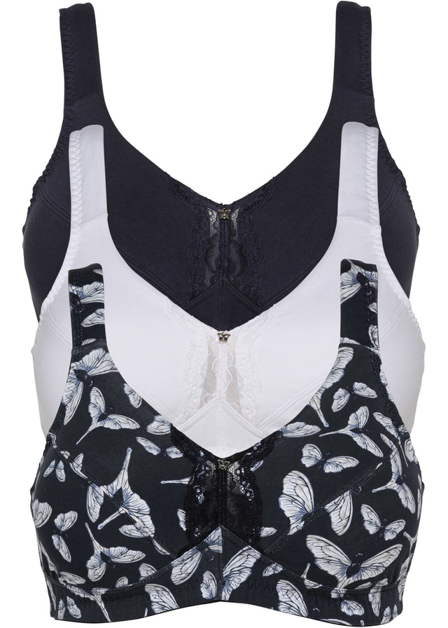 Nedrček brez kosti z ekološkim bombažem (3 kosi)