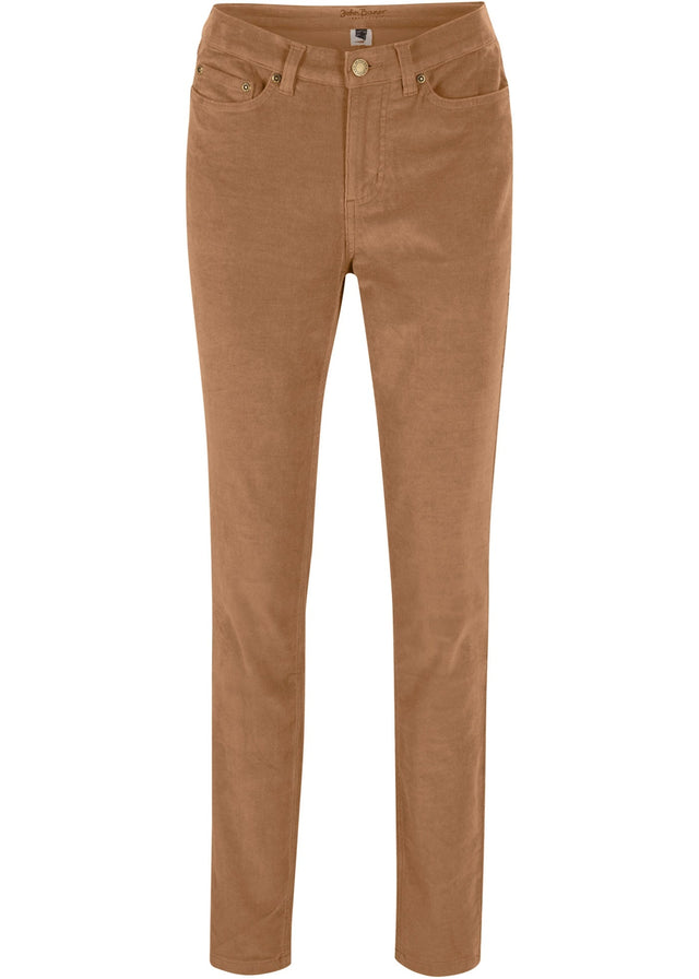 Stretch hlače iz žameta v oprijetem kroju