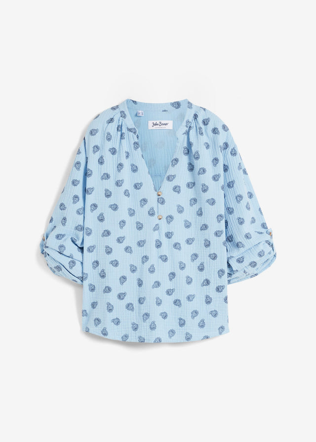 Ohlapna bluza iz zračnega muslina