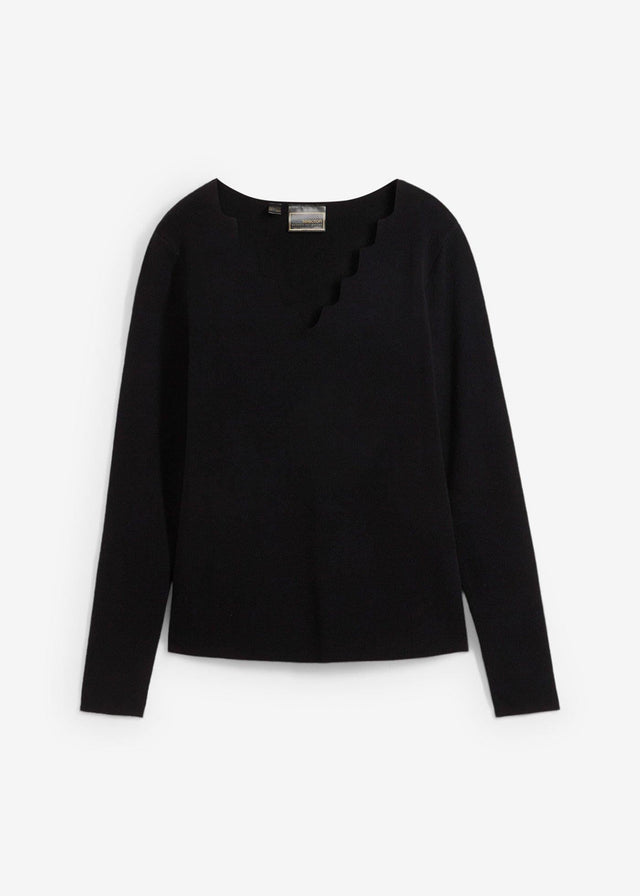 Fino pleten pulover iz padajoče viskozne mešanice