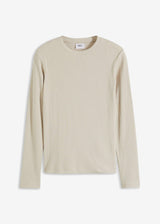 Rebrasta majica z dolgimi rokavi iz čistega bombaža