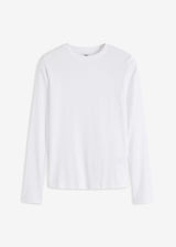 Rebrasta majica z dolgimi rokavi iz čistega bombaža