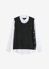 Pulover z bluznim všitkom