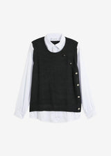 Pulover z bluznim všitkom