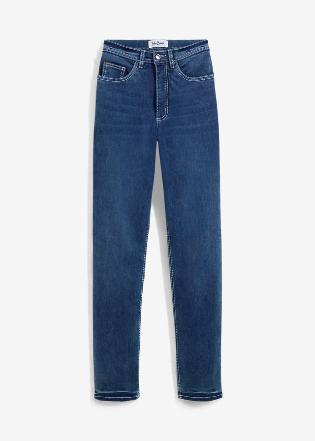 Zimske ravne kavbojke z visokim pasom