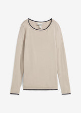 Fino pleten pulover z deležem bombaža