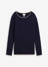 Fino pleten pulover z deležem bombaža