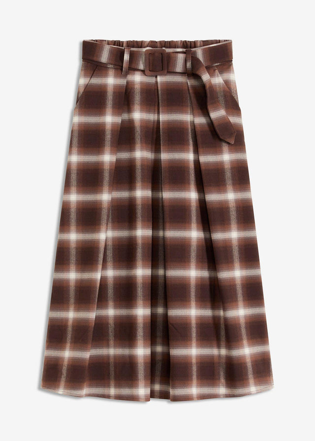 Karirasto krilo z gubami in pas