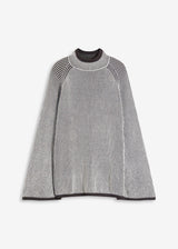 Ohlapen pulover s pokončnim ovratnikom