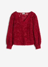 Bluza s cvetličnim strukturiranim vzorcem