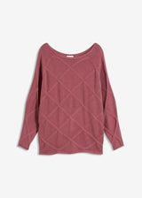 Pulover s prečnim kitastim vzorcem