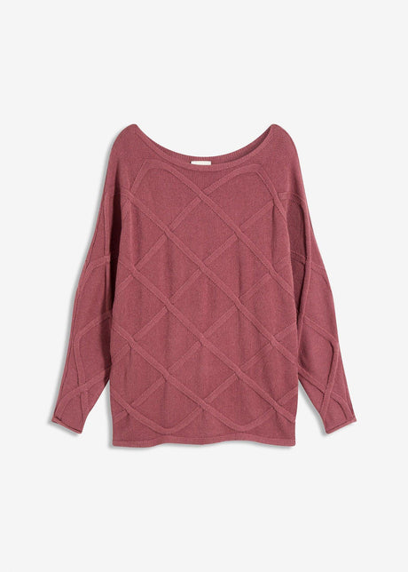 Pulover s prečnim kitastim vzorcem