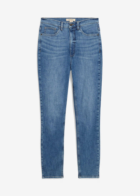 Oprijete kavbojke z visokim pasom v 7/8-dolžini