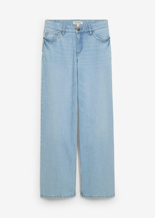 Udobne kavbojke v ravnem kroju s srednje visokim pasom