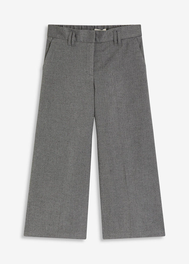 Hlače z vzorcem ribje kosti v volnenem videzu