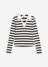 Polo majica z dolgimi rokavi iz rebrastega materiala