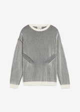 Rebrast pulover iz bombažne mešanice v udobnem kroju