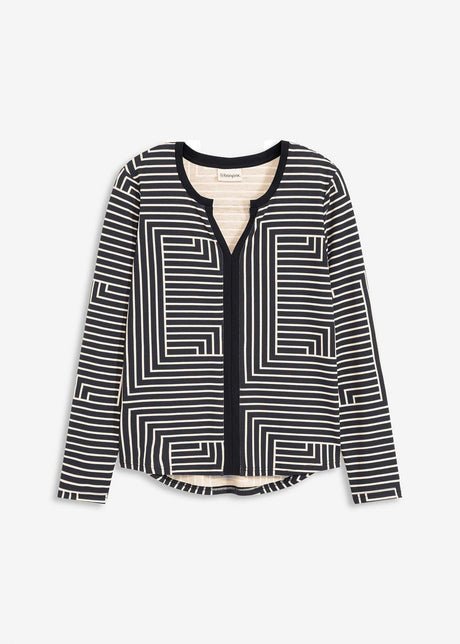 Majica z dolgimi rokavi iz viskoze