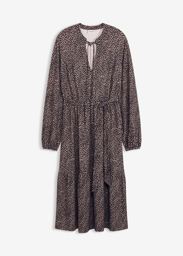 Midi obleka iz jerseyja